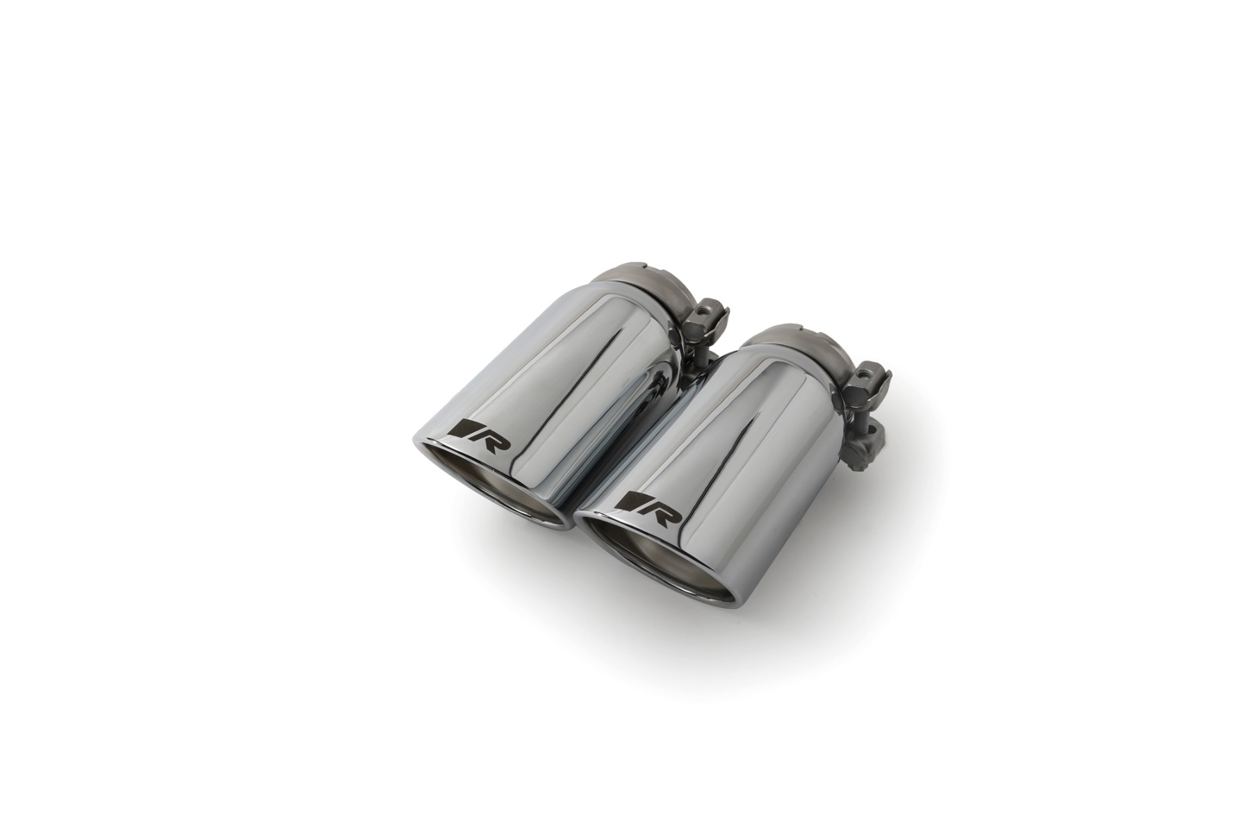 Endrohr-Set li/re je 2 Endrohre Ø 84 mm schräg, verchromt, mit einstellbarem Kugelanschluss