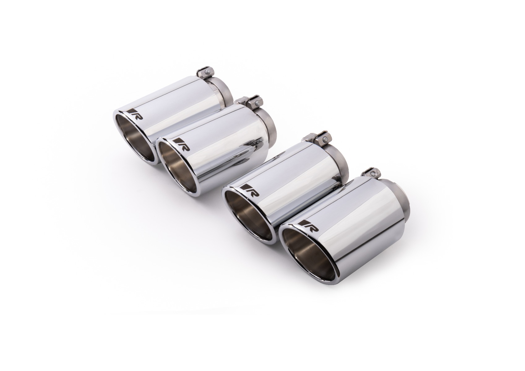 Endrohr-Set li/re je 2 Endrohre Ø 102 mm schräg, mit einstellbarem Kugelanschluss