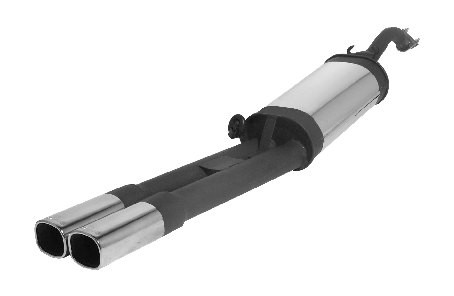 Sportschalldämpfer mit 2 Endrohren 92x78 mm
