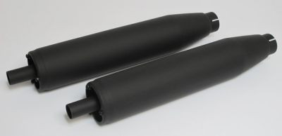 2x CUSTOM Exhaust Schalldämpfer inkl. Kat. ohne Endkappe, Edelstahl schwarz, CH Genehmigung/EEC