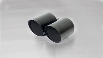 Endrohr-Set 2 Endrohre Ø 115 mm schräg, Black Chrome, mit einstellbarem Kugelanschluss