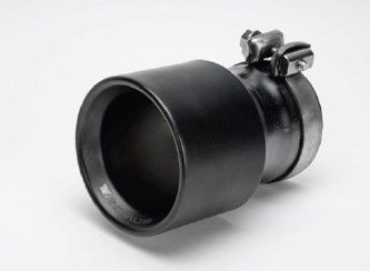 1 Endrohr Ø 100mm, L=140mm Schwarz PVD beschichtet, OPT OnePieceTechnology, 333g incl. Volltitan Schelle und Titan Schraube