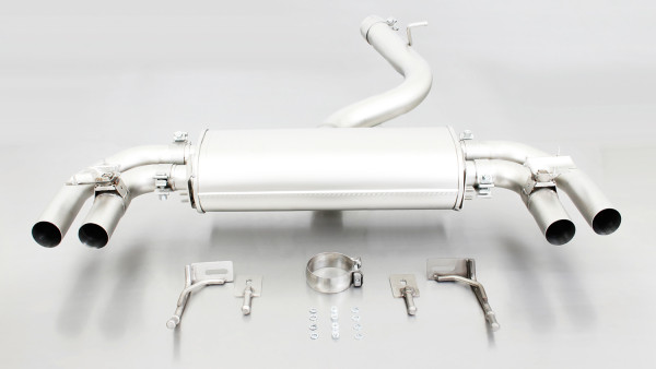 Axle-Back-Anlage mit 2 integrierten Klappen (wählbare Endrohre), inkl. CH Genehmigung