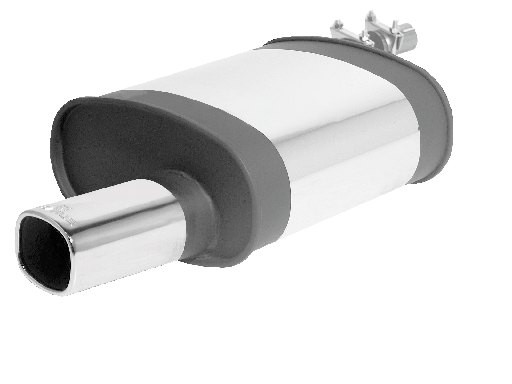 Sportschalldämpfer mit 1 Endrohr 92x78 mm
