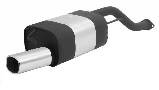 Sportschalldämpfer mit 1 Endrohr 92x78 mm