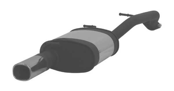 Sportschalldämpfer mit 1 Endrohr 92x78 mm