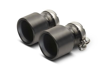 Titan Endrohr-Set: 4 Endrohre Ø 100mm, L=140mm Schwarz PVD beschichtet, OPT OnePieceTechnology, 333g incl. Volltitan Schelle und Titan Schraube