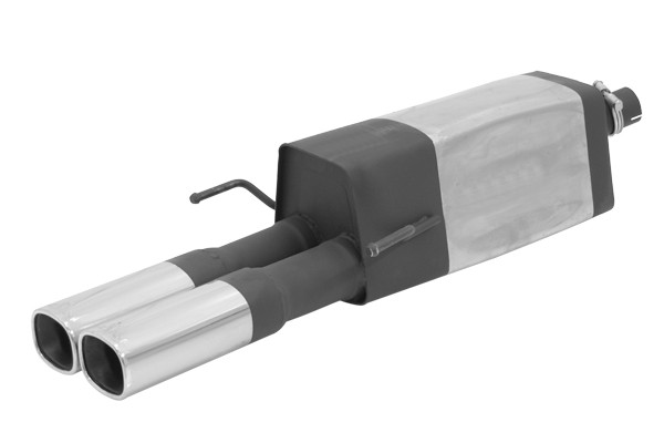Sportschalldämpfer mit 2 Endrohren 92x78 mm