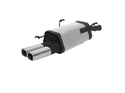 Sportschalldämpfer mit 2 Endrohren 80x65 mm