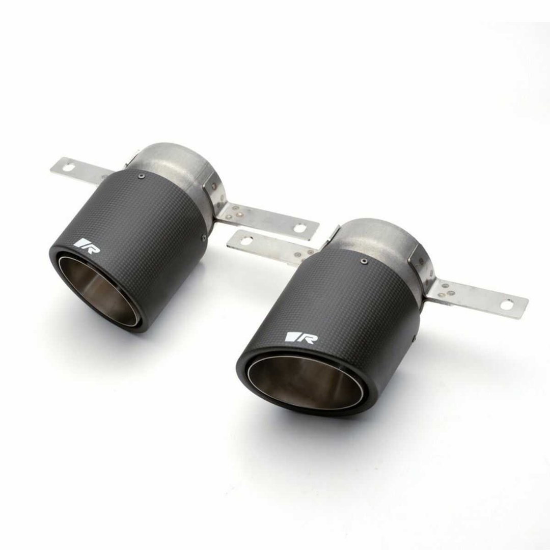 Endrohr-Set li/re je 1 Carbon-Endrohr Ø102 mm, Innenaufbau Titan, mit Montageaufnahmen für die Serie