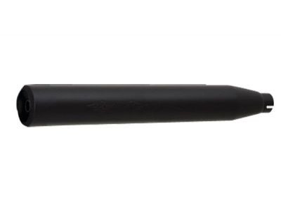 CUSTOM Exhaust Straight End Schalldämpfer mit Hitzeschutzblech, Edelstahl schwarz, CH Genehmigung