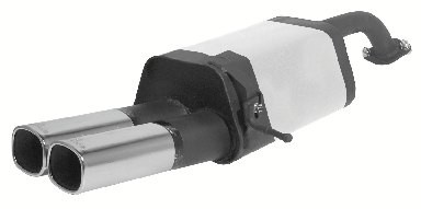 Sportschalldämpfer mit 2 Endrohren 92x78 mm