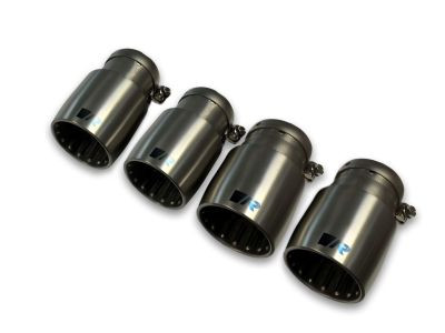 OPT GT Endrohr-Set: 4 Endrohre Ø 102 mm, L=145 mm, Titan, gescotched, mit einstellbarem Kugelanschluss