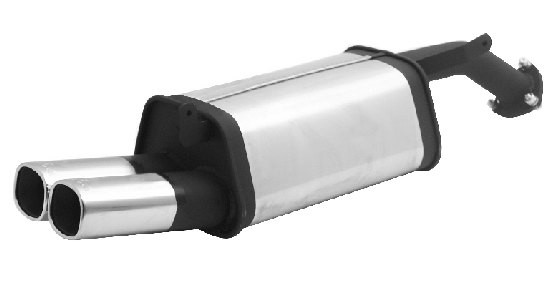 Sportschalldämpfer mit 2 Endrohren 92x78 mm