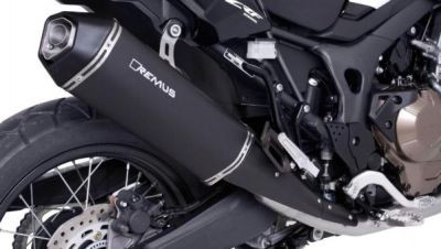 OKAMI, slip on, Schalldämpfer für HONDA CRF 1000L Africa Twin, Edelstahl schwarz, inkl. CH Genehmigung