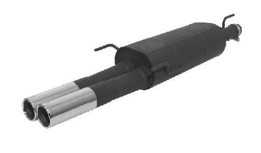 Sportschalldämpfer mit 2 Endrohren Ø 76 mm