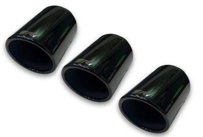 3 Endrohre Ø 102 mm schräg, Black Chrome, mit einstellbarem Kugelanschluss