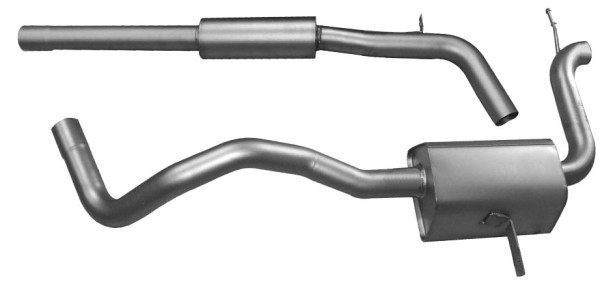 Titanium2 Cat-Back-System Sportschalldämpfer mittig (passend zum originalen, heckschürzenintegrierte