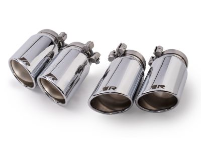 Endrohr-Set li/re je 2 Endrohre Ø 84 mm schräg/schräg, verchromt, mit einstellbarem Kugelanschluss