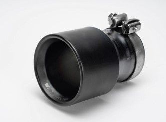 1 Endrohr Ø 100mm, L=140mm Schwarz PVD beschichtet, OPT OnePieceTechnology, 333g incl. Volltitan Schelle und Titan Schraube