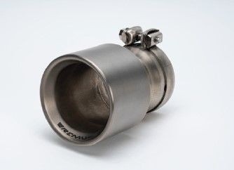1 Endrohr Ø 100mm, L=140mm gebürstet, OPT OnePieceTechnology, 333g incl. Volltitan Schelle und Titan Schraube