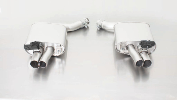 Axle-Back-Anlage L/R: Sportschalldämpfer mittig (passend zu den originalen Endblenden), inkl. CH Genehmigung