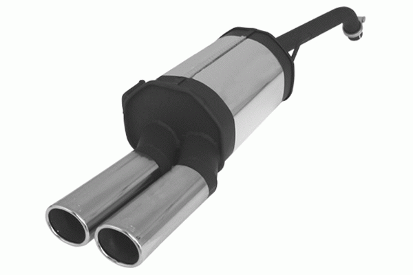 Sportschalldämpfer mit 2 Endrohren 82x67 mm