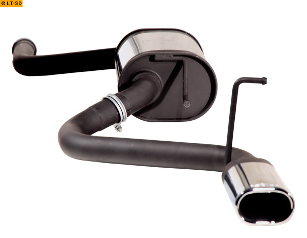 Hauptschalldämpfer und Rohrbogen mit 1 Endrohr 102x68 mm