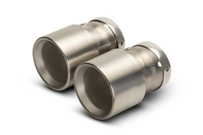 Titan Endrohr-Set: 4 Endrohre Ø 100mm, L=140mm gebürstet, OPT OnePieceTechnology, 333g incl. Volltitan Schelle und Titan Schraube