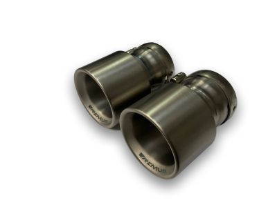 Titan Endrohr-Set: 4 Endrohre Ø 100mm, L=140mm gebürstet, OPT OnePieceTechnology, 333g incl. Volltitan Schelle und Titan Schraube