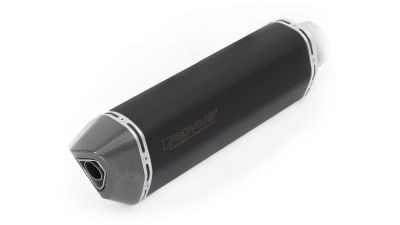 REMUS BLACK HAWK RACING Slip On (mit entnehmbarem Soundeinsatz) mit Verbindungsrohr, Edelstahl schwarz, KEINE CH GENEHMIGUNG