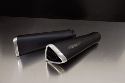 2x CUSTOMCONE inkl. Verbindungsrohr, Edelstahl schwarz, RACE (ohne CH Genehmigung)