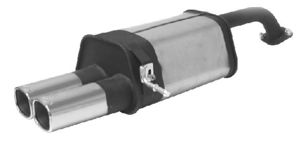 Sportschalldämpfer mit 2 Endrohren 92x78 mm