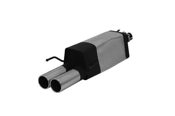 Sportschalldämpfer mit 2 Endrohren Ø 90 mm