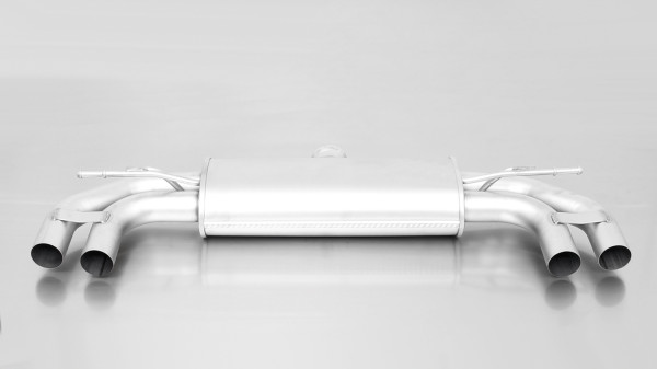 Axle-Back, Sportschalldämpfer mittig für Links/Rechts-Anlage (wählbare Endrohre), inkl. CH Genehmigung