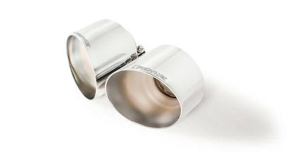 Endrohr-Set mit 2 Endrohre Ø 127 mm schräg/schräg, verchromt mit einstellbarem Kugelanschluss