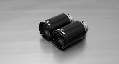Endrohr-Set li/re je 1 Endrohr Ø 98 mm Street Race Black Chrome, kurz, mit einstellbarem Kugelanschluss