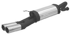 Sportschalldämpfer mit 2 Endrohren 92x78 mm