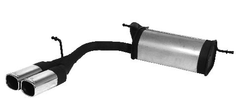 Sportschalldämpfer mit 2 Endrohren 92x78 mm