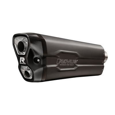 REMUS RACING 8 2.0 Slip On Sportauspuff inkl. Carbon Hitzeschutzabdeckung, Edelstahl schwarz ohne CH Genehmigung