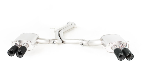 Axle-Back-Anlage links/rechts quad und Mittelschalldämpfer-Ersatzrohr (wählbare Endrohre), inkl. EG